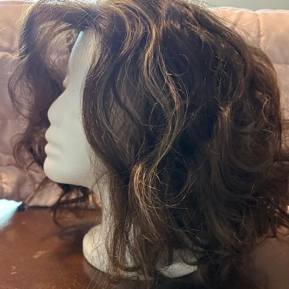 Luxurious Brown Wavy Hair Wig - Picture 2 of 7